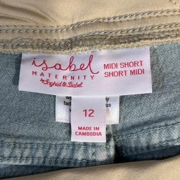 Isabel Maternity Midi Jean W/Crossover Panel Short size-12/31 NWT - Picture 6 of 10